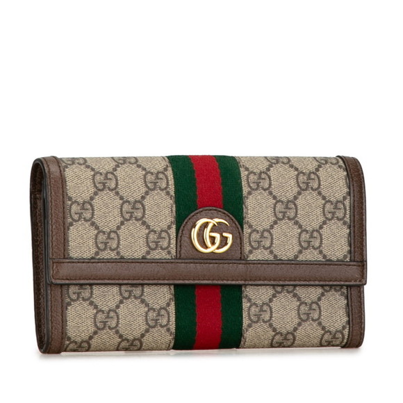 Gucci GG Supreme Ophidia Continental Wallet Long 523153 Beige Brown PVC Leath... - Picture 2 of 9